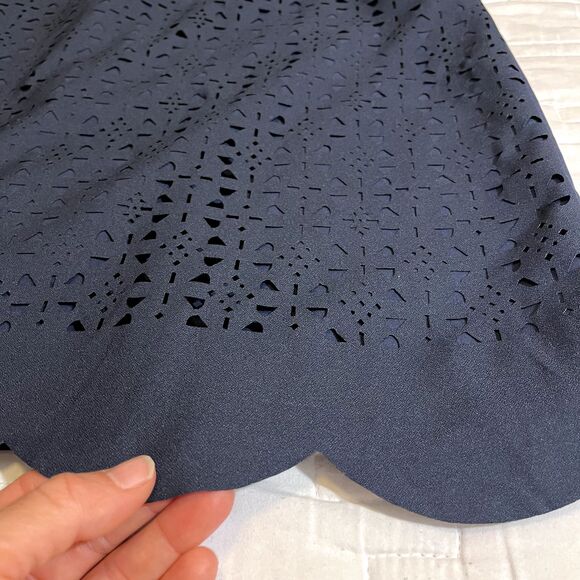 Pixley Skirt Womens L Blue Red Back Zip Lined Polyester Blend- 5649 - Picture 12 of 13